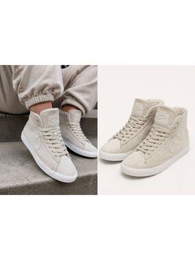 Nike Blazer Mid Premium Sherpa Women’s 7.5 Beige Suede High Top 403729-200